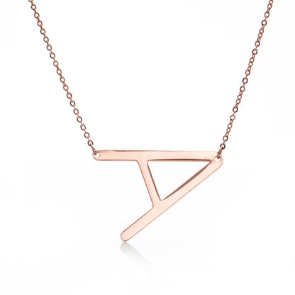 Big Initial Letter Pendant Necklace, Gold Silver, and Rose Gold