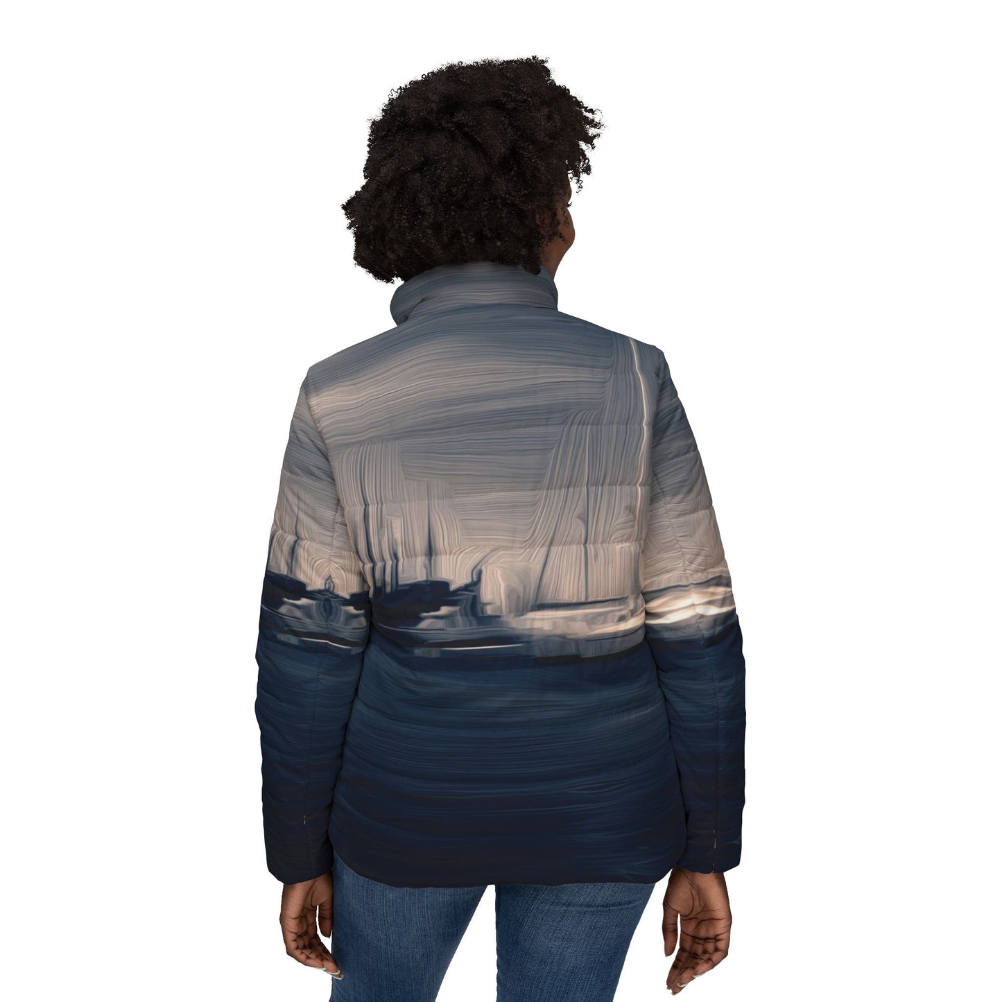 The Sleeping Yachts (at Sunrise) - Womens Puffer Jacket