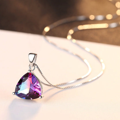 Purple Crystal Pendant Necklace