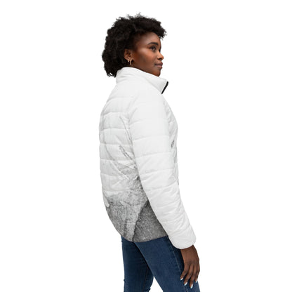 Watercolour Grey Splash - Womens Puffer Jacket