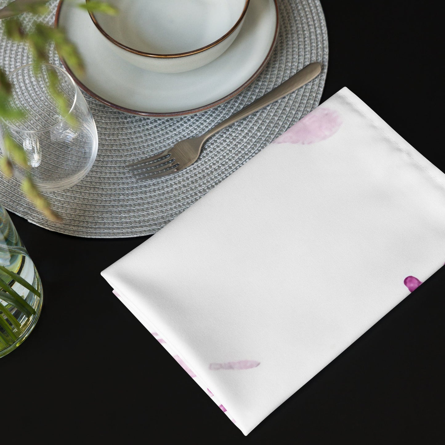 Watercolour Pink Splash - Cloth Napkin Set