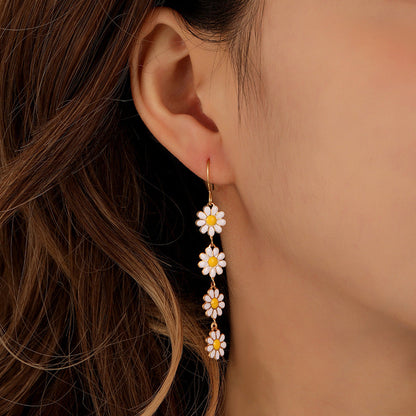 Little Daisy Drop Oil Earrings