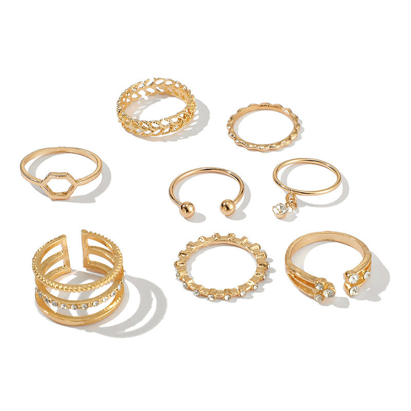 Diamond Set of 8 rings