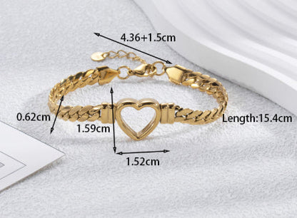 Hollow Heart Titanium Steel Bracelet