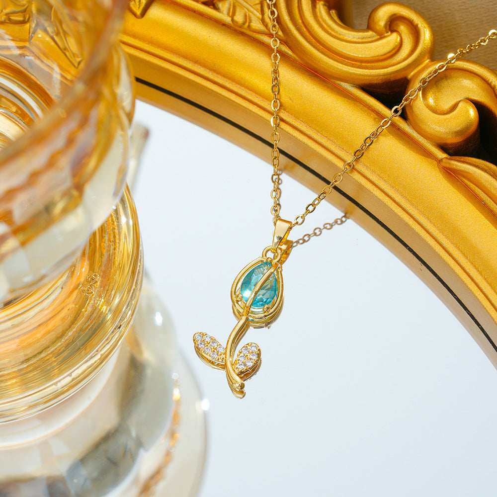 Zircon Tulip Necklace for Women