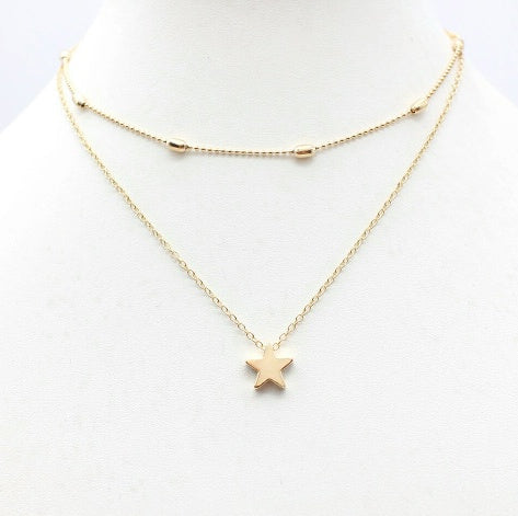 Multi-Layer Necklace – Heart, Moon & Star Pendant