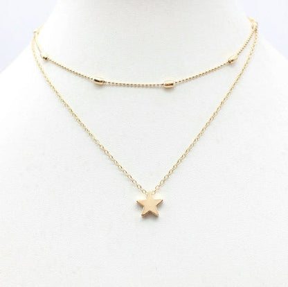 Multi-Layer Necklace – Heart, Moon & Star Pendant