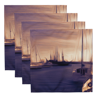 The Sleeping Yachts (at Sunset) - Cloth Napkin Set