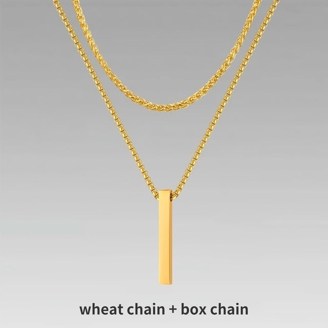 Men’s Layer Pillar Chain Necklace