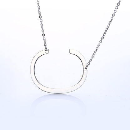 Big Initial Letter Pendant Necklace, Gold Silver, and Rose Gold
