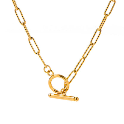 Gold Geometric Stainless Steel OT Chain Necklace
