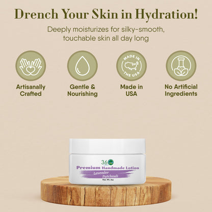360Feel Lavender Patchouli Lotion – Hydrating Plant-Based Moisturizer for Sensitive Skin