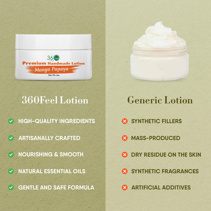 360Feel Mango Papaya Body Lotion — Hydrating Plant-Based, Non-Greasy for Sensitive Skin
