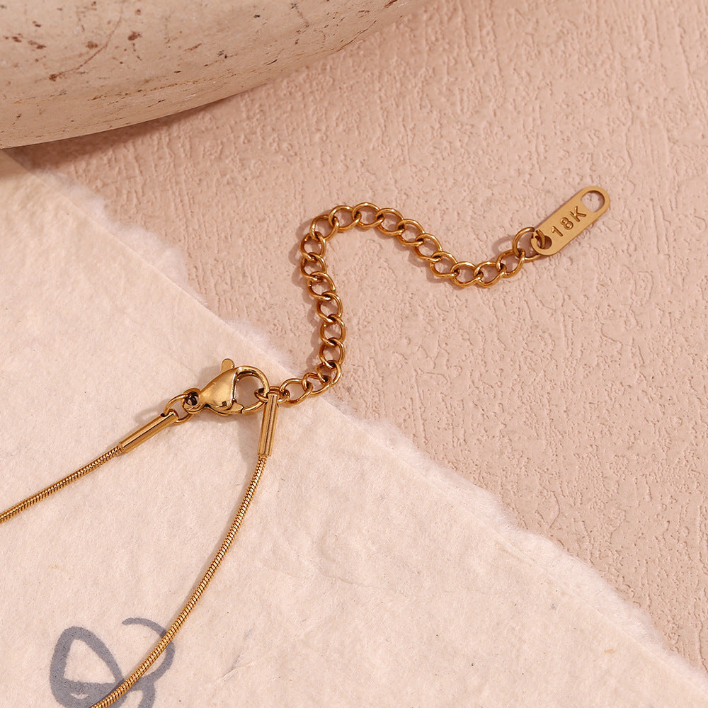 Gold Snake Chain Vortex Pendant Necklace