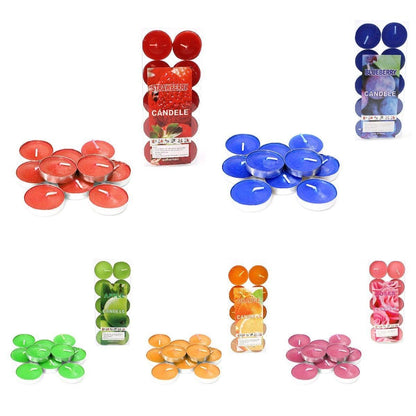 10 Pack Assorted Scented Wax Tea Light Candles for Relaxation and Atmosphere