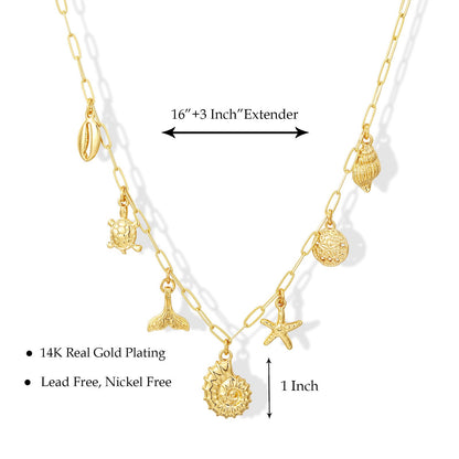 Shell & Sun Starfish Summer Beach Necklace