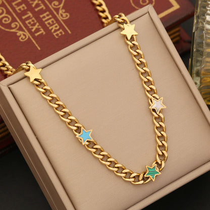 Elegant Heart & Butterfly Stainless Steel Necklace