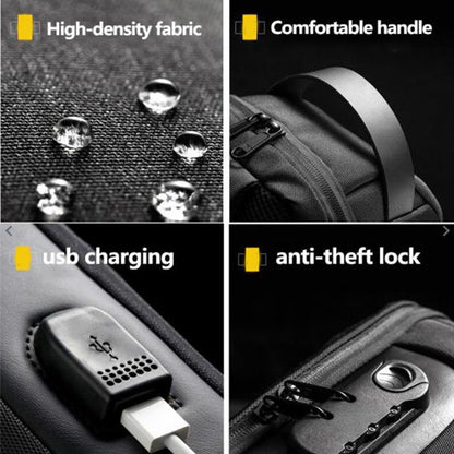 Waterproof USB Crossbody Shoulder Sling Bag
