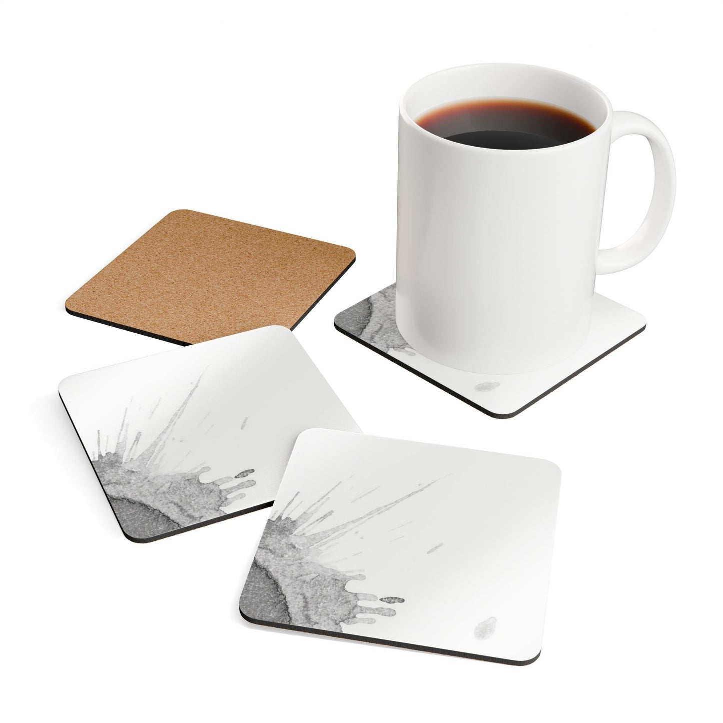Watercolour Grey Splash - Coaster Set