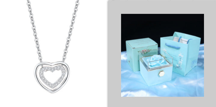 Double Heart Pendant Necklace
