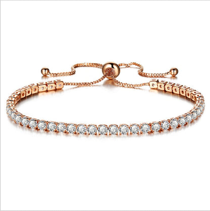 Gold Push Pull Zircon Bracelet