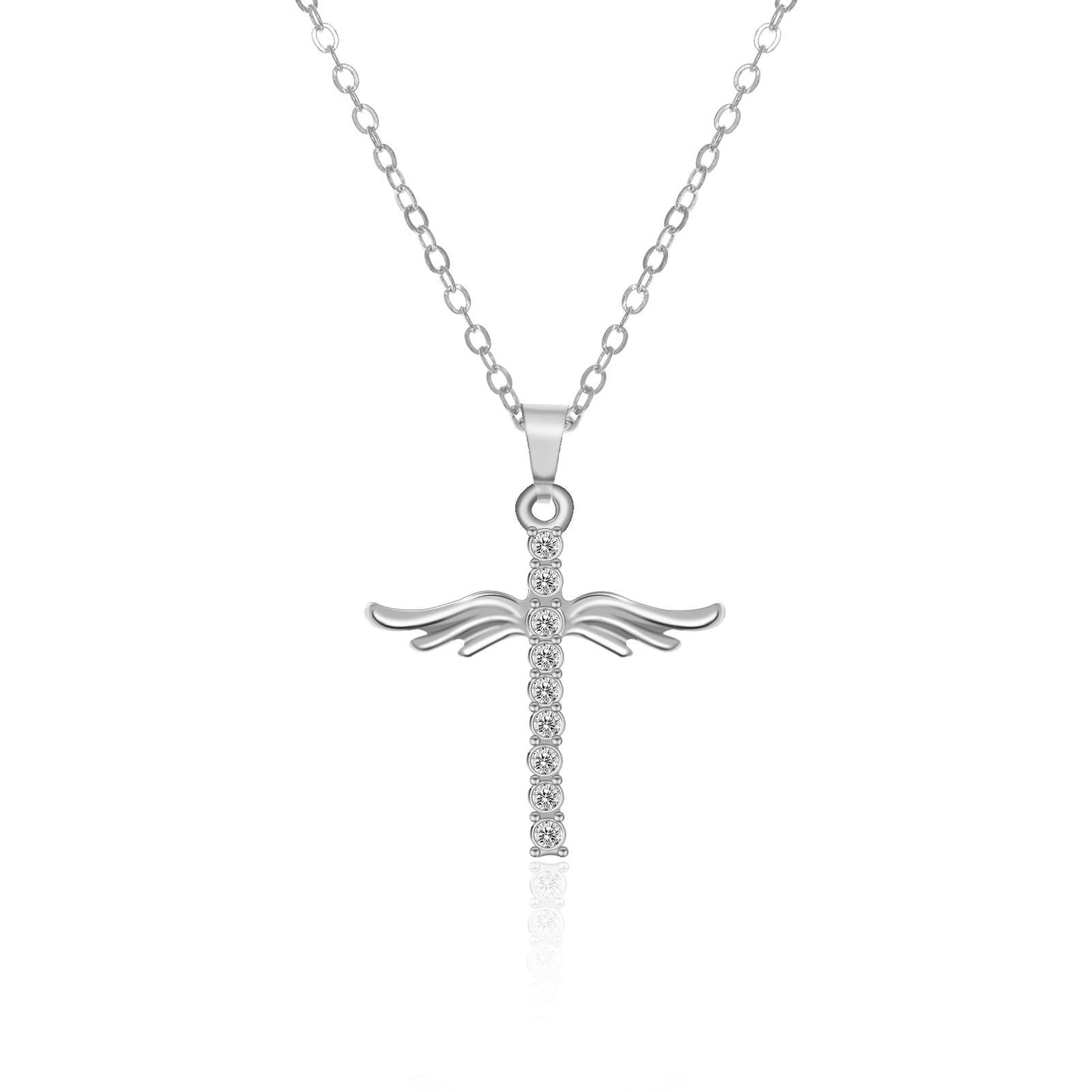 Angel Wings Cross Necklace