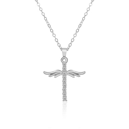 Angel Wings Cross Necklace