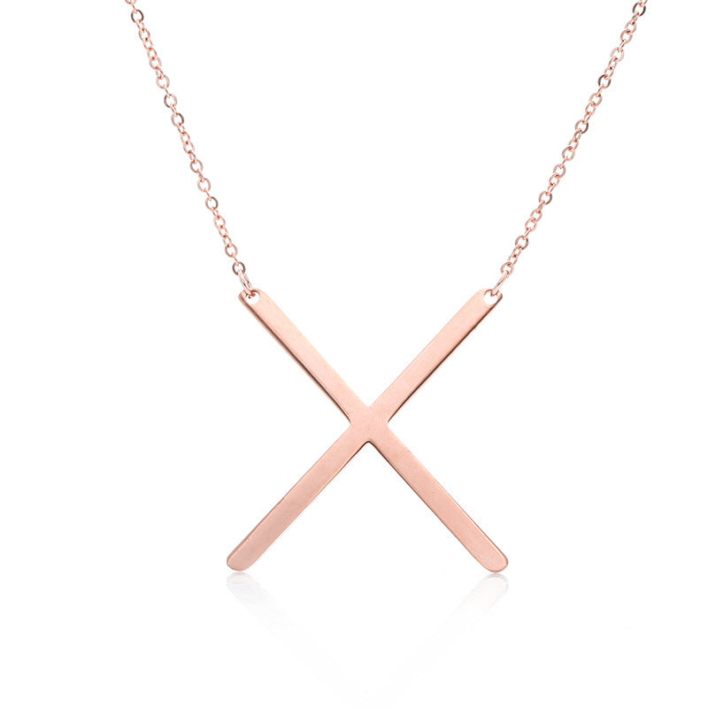 Big Initial Letter Pendant Necklace, Gold Silver, and Rose Gold