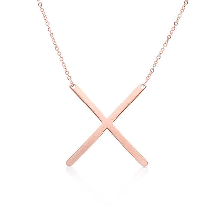 Big Initial Letter Pendant Necklace, Gold Silver, and Rose Gold