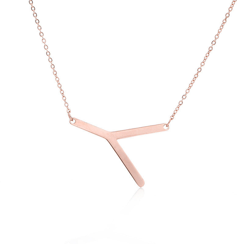 Big Initial Letter Pendant Necklace, Gold Silver, and Rose Gold