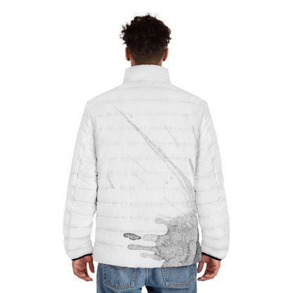 Watercolour Grey Splash - Mens Puffer Jacket