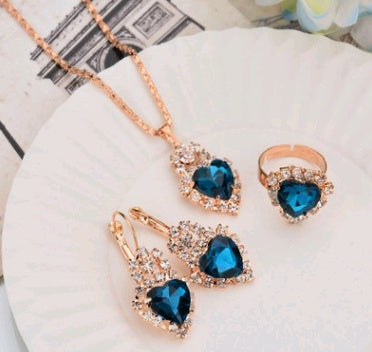 Water Drop Diamond Necklace, Earrings & Rings Sets