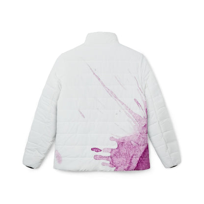 Watercolour Pink Splash - Womens Puffer Jacket