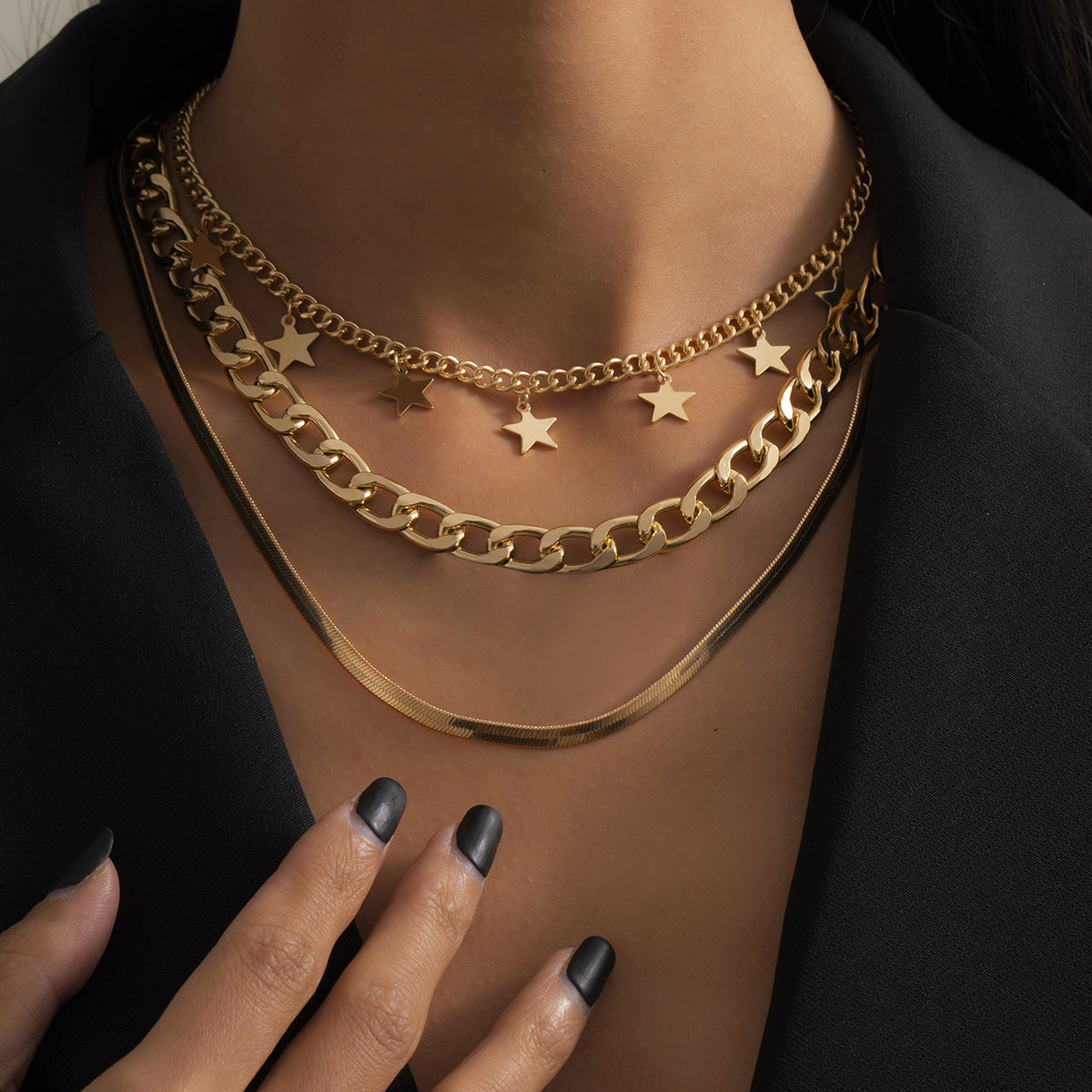 Multilayer Star Choker Necklace