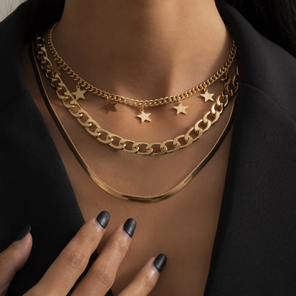 Multilayer Star Choker Necklace