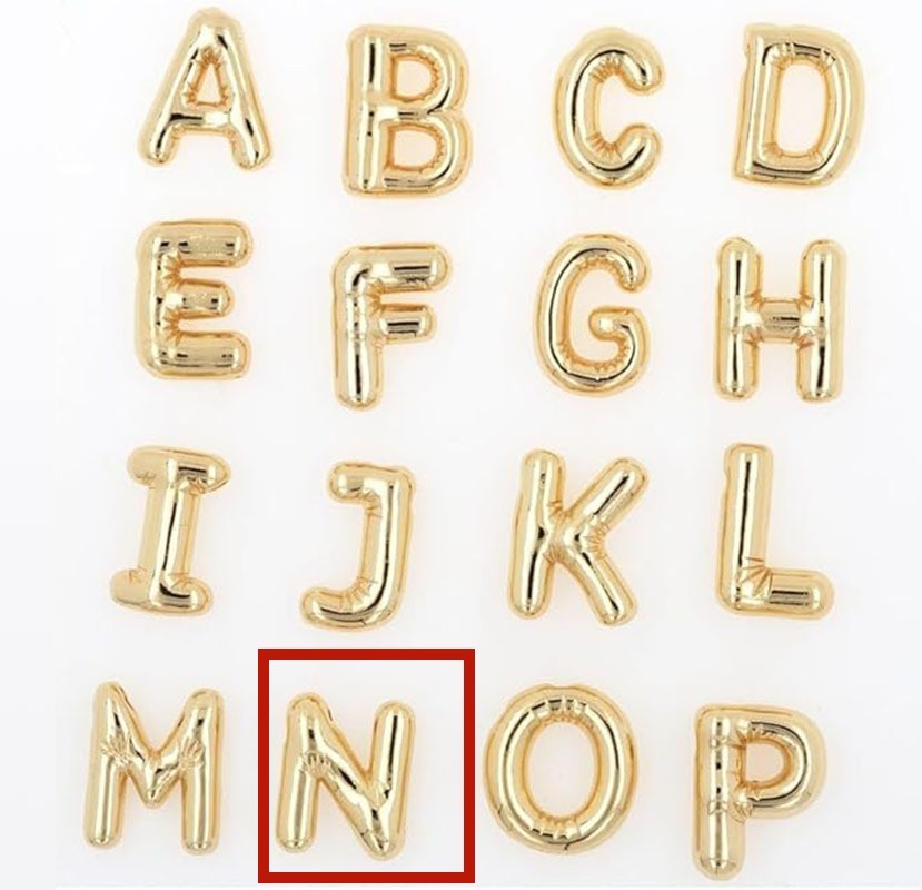 Glossy A-Z Letter Copper Pendant