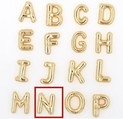 Glossy A-Z Letter Copper Pendant