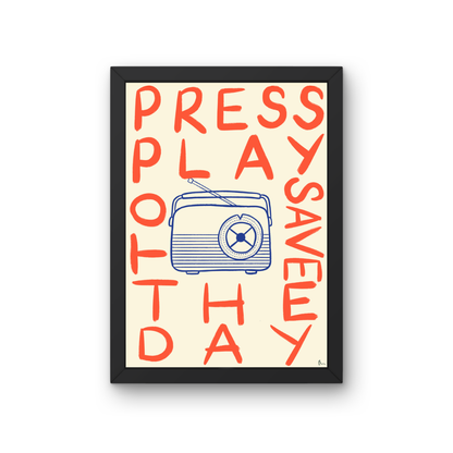 Press Play | Playful Maximalist Typographic Music Print