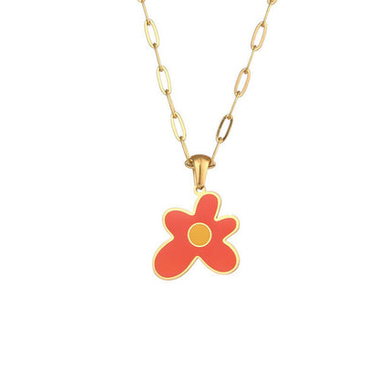 Red Irregular Flower Necklace