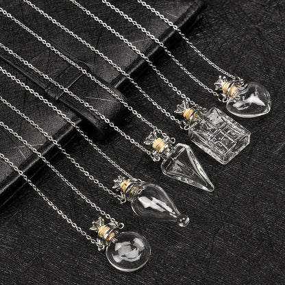 Transparent Glass Essential Oil Perfume Necklace