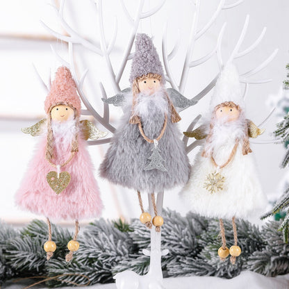 Plush girl doll Christmas tree pendant