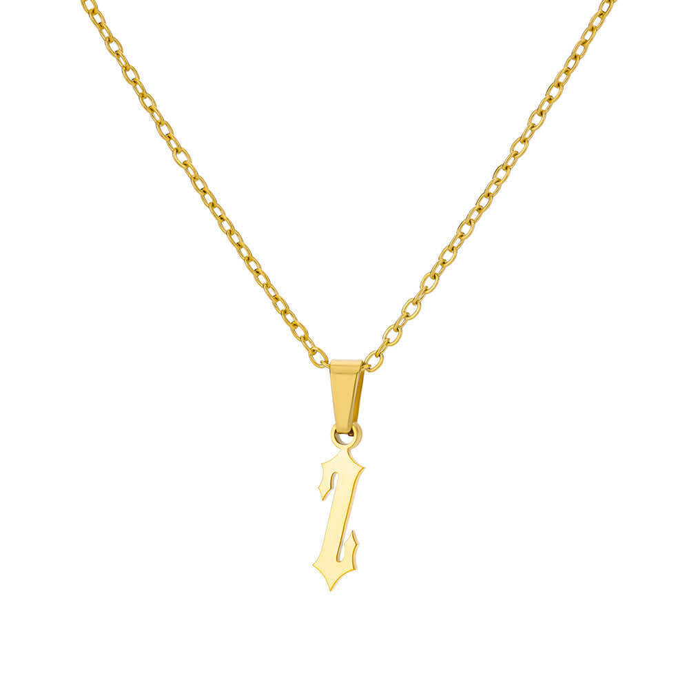 Funky A-Z Letter Pendant Necklace