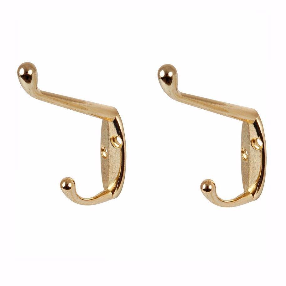 Premium Brass Hat and Coat Hooks Value Pack Set of 2