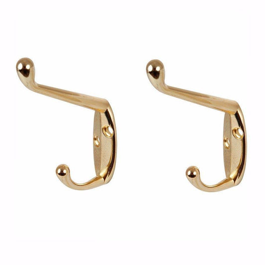 Premium Brass Hat and Coat Hooks Value Pack Set of 2