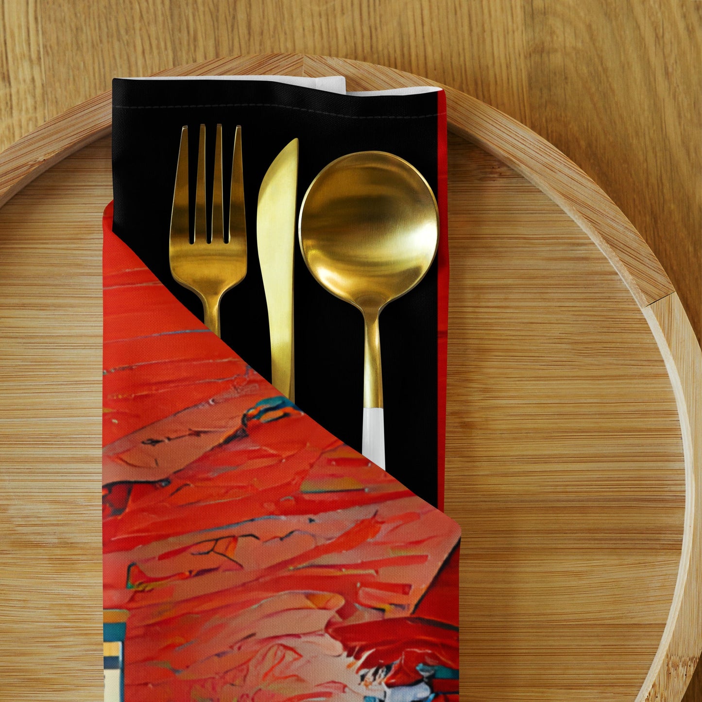 Half Black Half Hónghǎi - Cloth Napkin Set