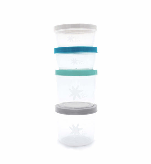 Jané Airtight Baby Food Storage Containers – Pack of 6, Convenient, Stackable Food Storage for Home and On the Go