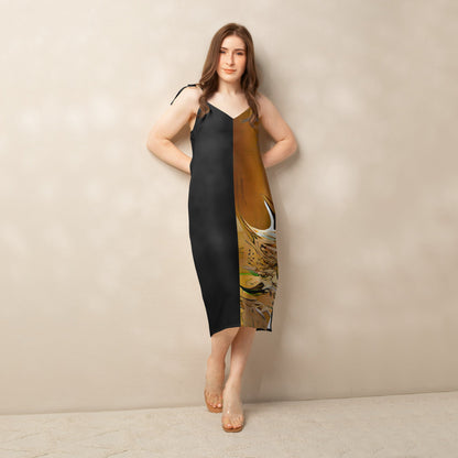 Half Black Half Gāolàng - Womens Chiffon Slip Dress