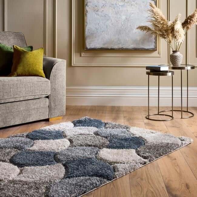 3D Carved Rug Geometric Design