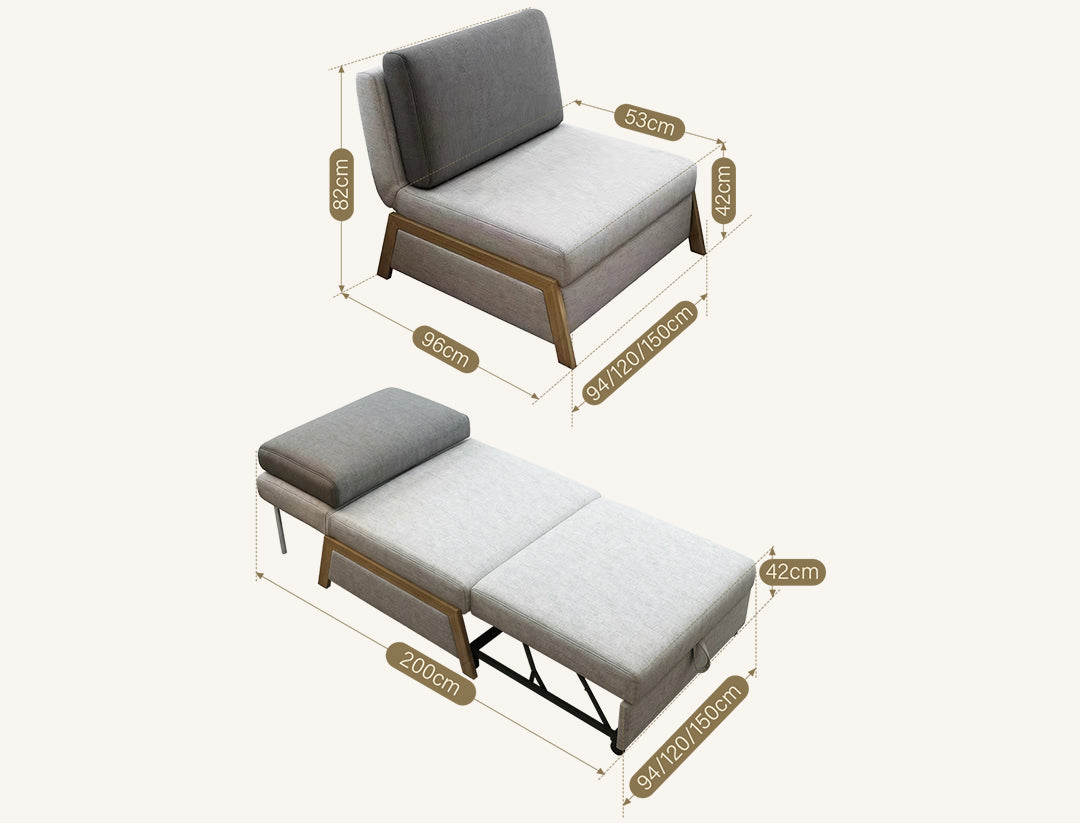 Nora Single Sofa Bed, Linen