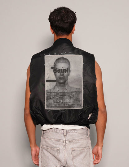 'Saint' Bomber Gilet in Black